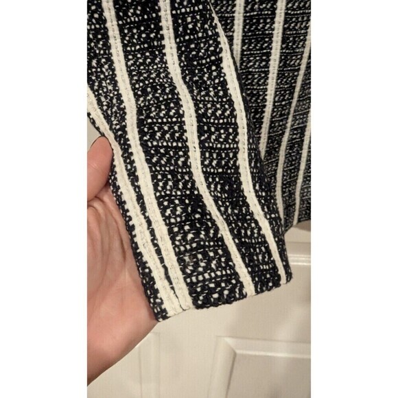Ann Taylor Sz6 NWT Navy white striped crochet skirt elastic waist back zip lined - Picture 3 of 7